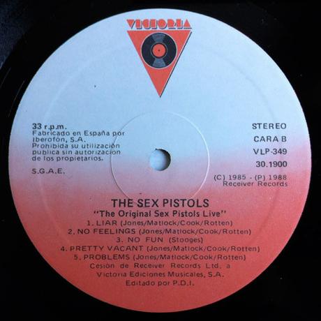 Sex Pistols -The Original Pistols Live Lp 1989