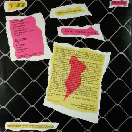 Sex Pistols -The Original Pistols Live Lp 1989