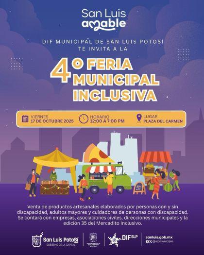DIF Municipal invita a la 4ª Feria Municipal Inclusiva en Plaza del Carmen DIF Municipal invita a la 4ª Feria Municipal Inclusiva en Plaza del Carmen