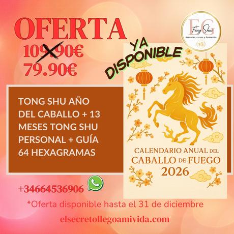 ☀️Ya tienes disponible  el Calendario anual del año 2026 Caballo de Fuego Yang.