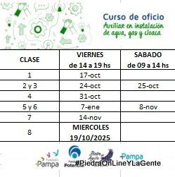 Curso de Oficio / Auxiliar de instalación de agua -gas y cloacas. Curso de Oficio / Auxiliar de instalación de agua -gas y cloacas.