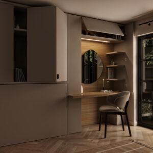 Cama abatible con luces LED integradas