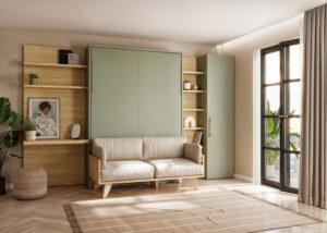 Cama abatible con sofá para despacho o habitación de invitados