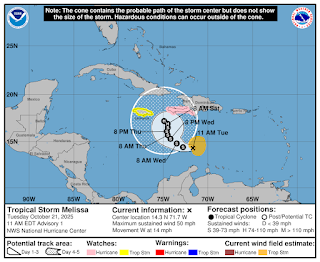 Se formó Melissa y su trayectoria amenaza a República Dominicana.
