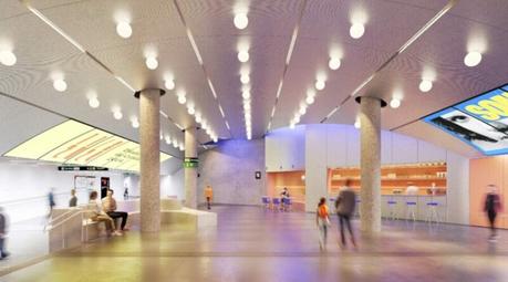 nuevo vestíbulo singular que conectará el metro de Glòries con el interior del DHub