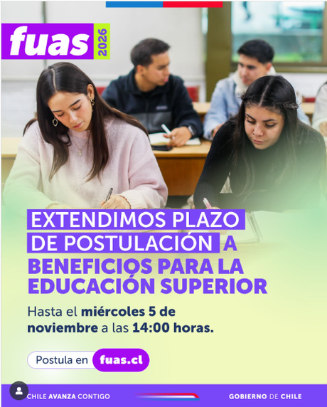 ¡Atención estudiantes de los 4° medios! Se extiende plazo para postular a los beneficios estudiantiles a través del FUAS. ¡Atención estudiantes de los 4° medios! Se extiende plazo para postular a los beneficios estudiantiles a través del FUAS.