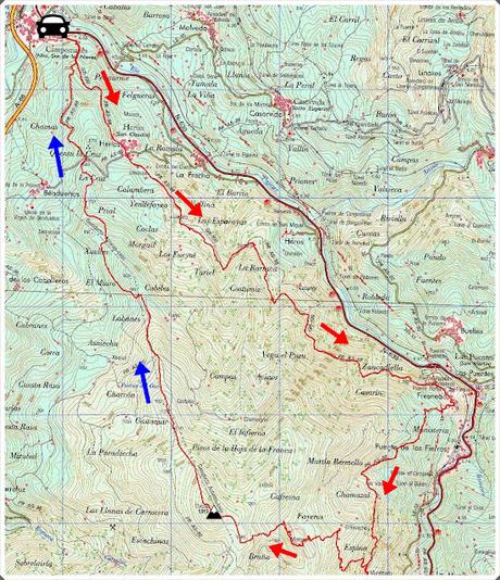 Campomanes-Erías-Fresneo-El Curuḷḷu Braña