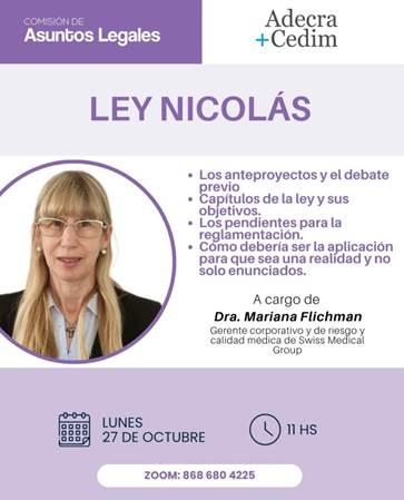 Ley Nicolás. LEY DE CALIDAD Y SEGURIDAD SANITARIA - Ley 27797 No hay descripción alternativa para esta imagen