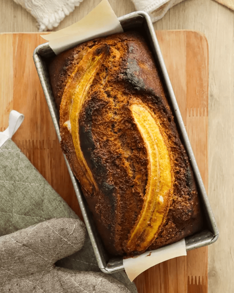 budin de banana dorado y humedo