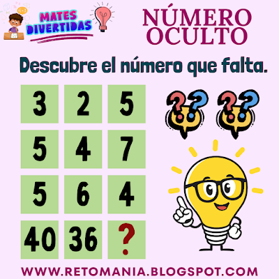 Desafío matemático, Reto matemático, Problema matemático, Retos mentales, Juegos mentales, Retos virales, Post virales, Pasatiempo, Pasatiempo matemático, Juegos en el aula, Aprender jugando, Jugando aprendo, Clases Dinámicas, Clases Divertidas, MateRecreativa, Matemática Recreativa, Juegos de números, Descubre el número, Número Oculto, Busca el número, Piensa rápido, Solo para Genios, Retos Solo para Genios