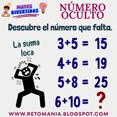 Desafío matemático, Reto matemático, Problema matemático, Retos mentales, Juegos mentales, Retos virales, Post virales, Pasatiempo, Pasatiempo matemático, Juegos en el aula, Aprender jugando, Jugando aprendo, Clases Dinámicas, Clases Divertidas, MateRecreativa, Matemática Recreativa, Juegos de números, Descubre el número, Número Oculto, Busca el número, Piensa rápido, Solo para Genios, Retos Solo para Genios