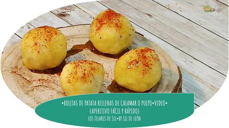 BOLITA DE PATATA RELLENA DE CALAMAR O PULPO {APERITIVO FÁCIL} BOLITA DE PATATA RELLENA DE CALAMAR O PULPO {APERITIVO FÁCIL}