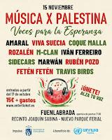 Cartel del Música x Palestina en el Recinto Joaquín Sabina el 15/11  en Fuenlabrada