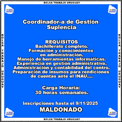 Coordinador-a de Gestión Suplencia Coordinador-a de Gestión Suplencia