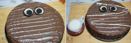 Tarta Halloween con obleas, sin horno