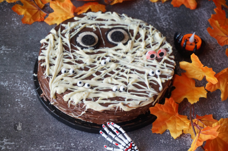 Tarta Halloween con obleas, sin horno