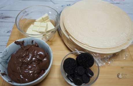 Tarta Halloween con obleas, sin horno