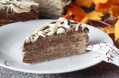 Tarta Halloween con obleas, sin horno