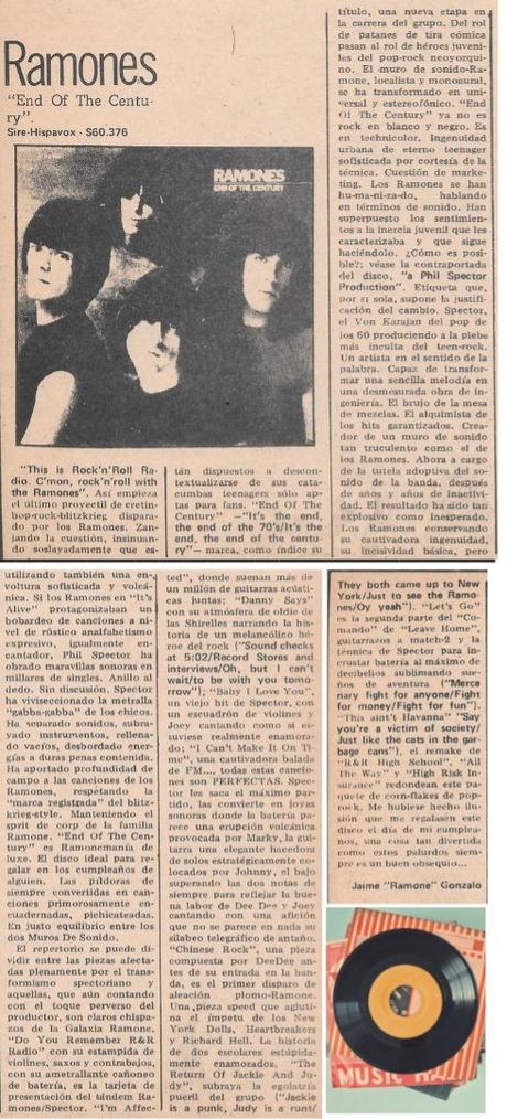 Ramones -End of the Century Lp 1980