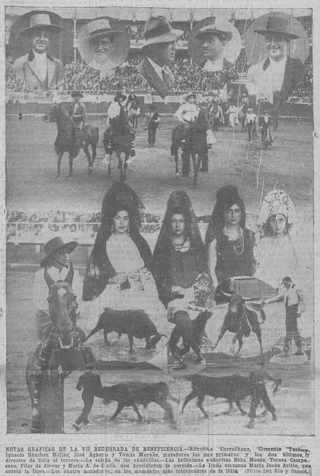 Santander 1928:Corrochano,Tassara,Sánchez Mejías, José Agüero y Tomás Murube en la novillada de las Hermanitas Santander 1928:Corrochano,Tassara,Sánchez Mejías, José Agüero y Tomás Murube en la novillada de las Hermanitas