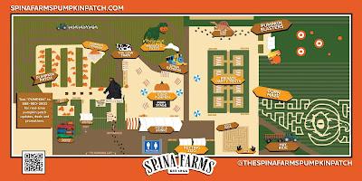 Dinosaurios y calabazas en Spina Farms Pumpkin Patch