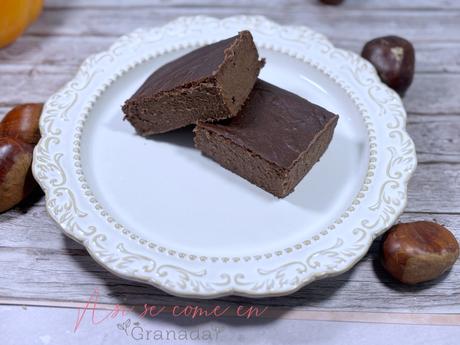 Brownie de chocolate y castañas sin azúcar Brownie de chocolate y castañas sin azúcar