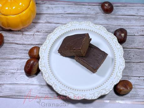Brownie de chocolate y castañas sin azúcar Brownie de chocolate y castañas sin azúcar