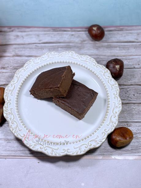 Brownie de chocolate y castañas sin azúcar Brownie de chocolate y castañas sin azúcar