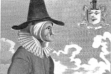 Brujas cerveceras ¿mito o realidad? Mujer medieval con sombrero puntiagudo