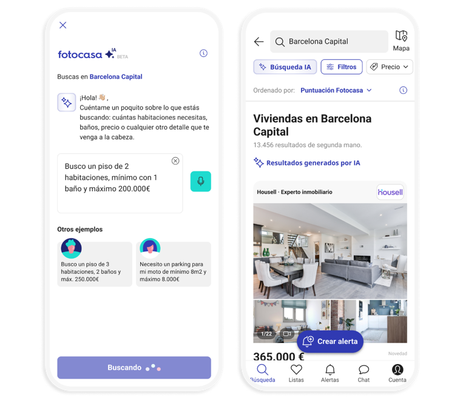Fotocasa lanza un buscador de vivienda asistido por IA, único en el sector inmobiliario español Fotocasa lanza un buscador de vivienda asistido por IA, único en el sector inmobiliario español