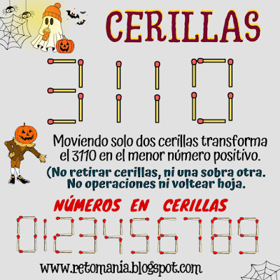 CERILLAS Retos matemáticos, Desafíos matemáticos, Problemas matemáticos, Día de las Brujas, Halloween, Aprender jugando, Jugando aprendo, Juegos Halloween, Retos mentales, Retos visuales, Retos virales, Pasatiempos, Matemática Recreativa, MateRecreativa, Clases Divertidas, Clase Dinámicas, Cerillas, Juegos con cerillas, Retos con cerillas
