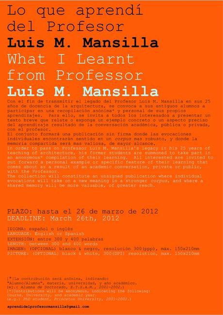 Lo que aprendí del profesor Luis M. Mansilla Lo que aprendí del profesor Luis M. Mansilla