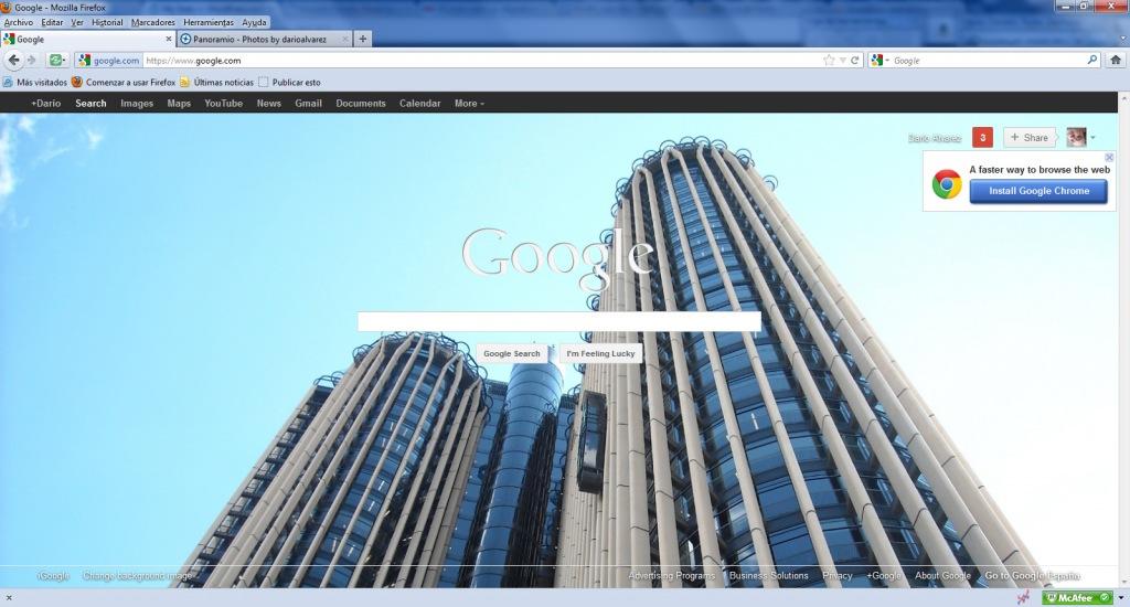 Mi imagen de fondo en Google, también en el escritorio de mi ordenador y ahora en el Blog ArquitecturaS