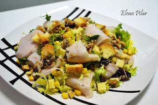 Ensalada crujiente de Pavo, Nueces y Queso Cocina Azul