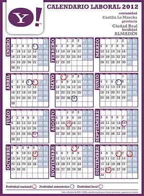 Calendario laboral y festivo de Almadén