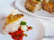 Pastel coliflor, queso pipas calabaza