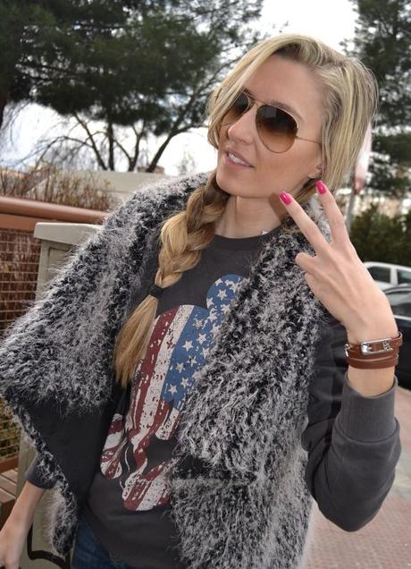 Sudadera y chaleco de pelo Sudadera y chaleco de pelo