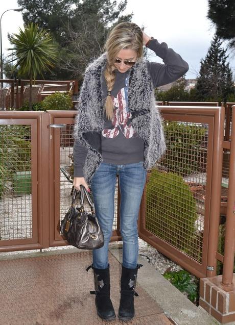 Sudadera y chaleco de pelo Sudadera y chaleco de pelo