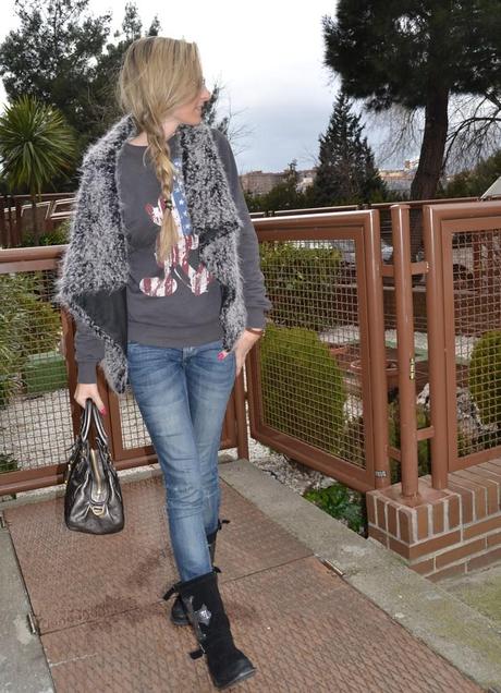 Sudadera y chaleco de pelo Sudadera y chaleco de pelo