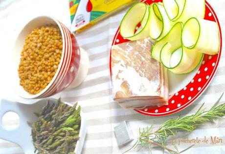 ENSALADA DE LENTEJAS Y TALLARINES DE CALABACIN