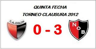 Colón:0 - Newell´s Old Boys :3  (Fecha 5°)