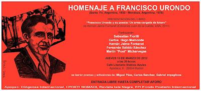 Homenaje al poeta Francisco Urondo en Madrid