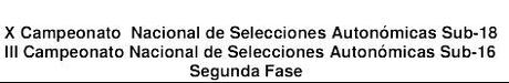 SEGUNDA FASE CAMPEONATO NACIONAL SELECCIONES SUB-16 Y SUB-18 (TODAS LAS SEDES Y HORARIOS)
