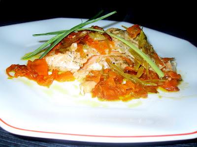 Salmón en papillotte