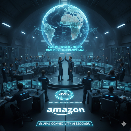 Amazon restablece AWS tras una caída global provocada por un fallo en el sistema DNS