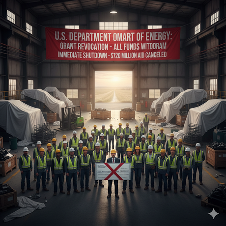 EE. UU. cancela más de 700 millones en subvenciones tecnológicas: impacto en la manufactura de baterías y materiales sostenibles