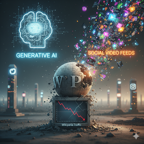 Wikipedia enfrenta una caída de tráfico por la expansión de la IA generativa y el auge de los vídeos sociales Wikipedia enfrenta una caída de tráfico por la expansión de la IA generativa y el auge de los vídeos sociales