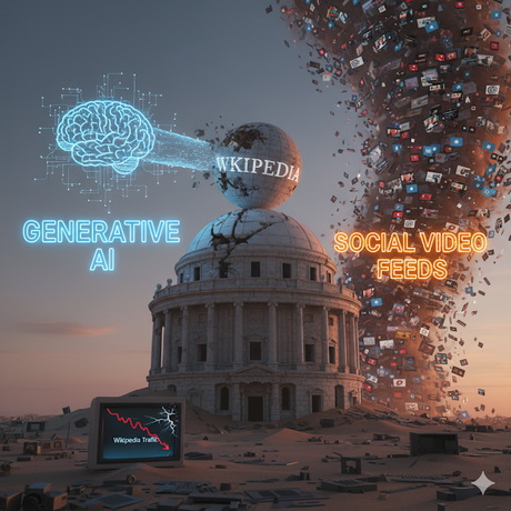Wikipedia enfrenta una caída de tráfico por la expansión de la IA generativa y el auge de los vídeos sociales Wikipedia enfrenta una caída de tráfico por la expansión de la IA generativa y el auge de los vídeos sociales