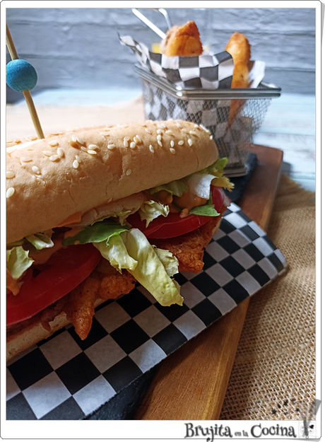 Bocata tipo long chicken