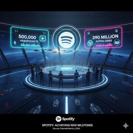 Spotify impulsa su dominio en videopodcasts: ya supera el medio millón de programas y 390 millones de espectadores